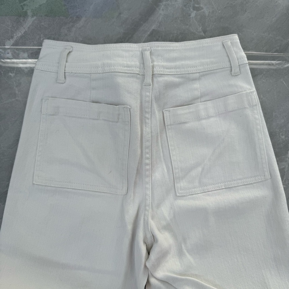 Women’s Miou Muse Straight Wide Leg Denim Pants Raw Hem Size Medium - Picture 11 of 16